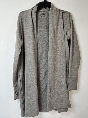 Eddie Bauer Women’s Train Ascent Long-Line Wrap Cardigan Sweater Grey Size Large
